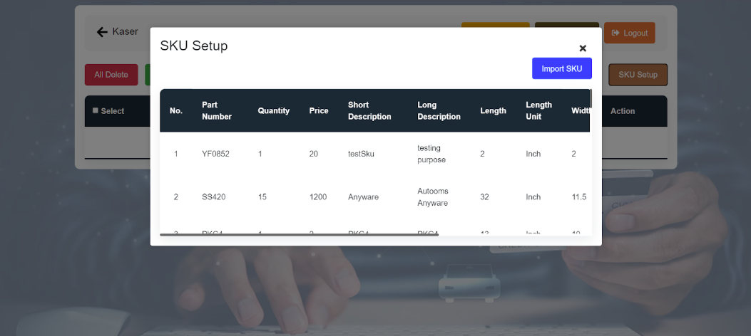 MyShop – SKU Setup
